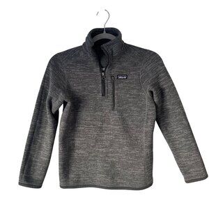 Patagonia Boys Better Sweater 1/4 Zip M 10 School Winter Layering Casual Grey